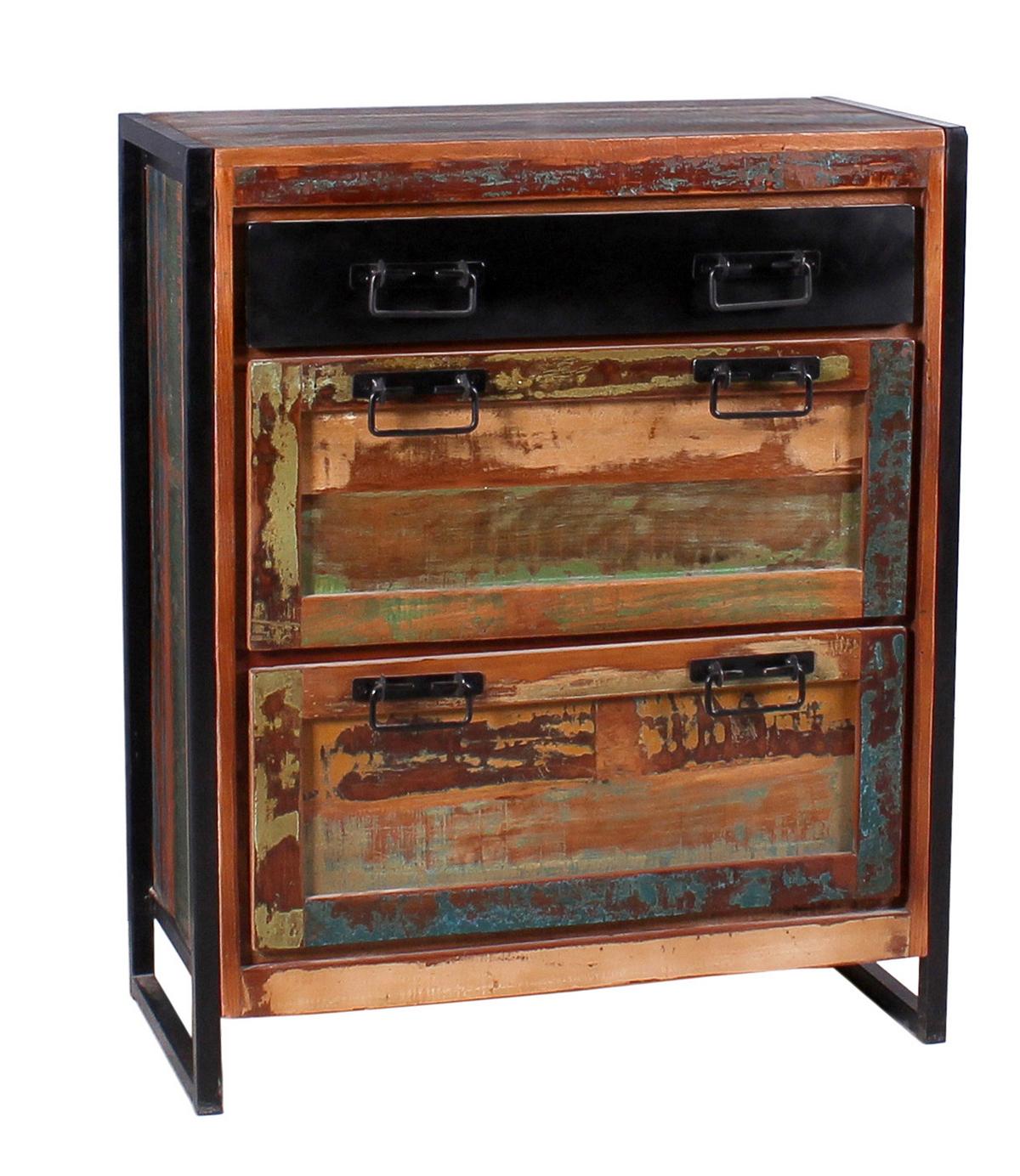 Garderobe Dielen Multicolor/Schwarz B: 228cm - Multicolor/Schwarz, Design, Holz/Metall (228/110/40cm) - MID.YOU