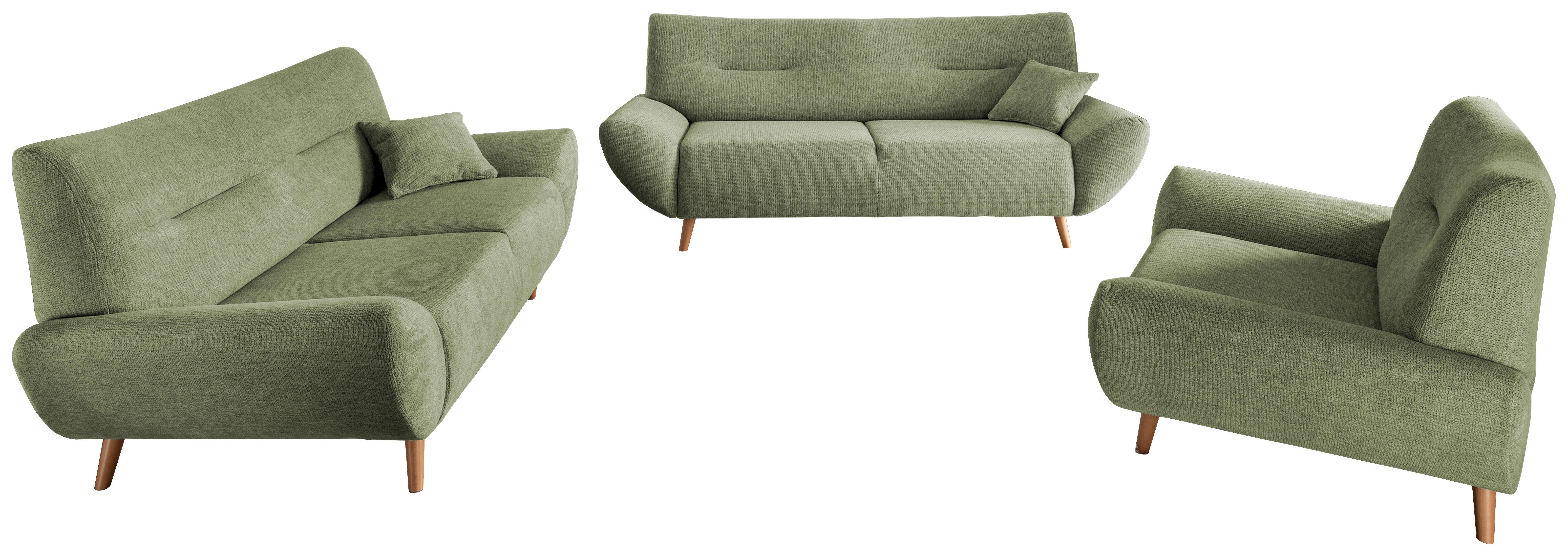 2-Sitzer-Sofa Drago Grün - Wildeiche/Grün, MODERN, Holz/Textil (173/81/90cm) - MID.YOU