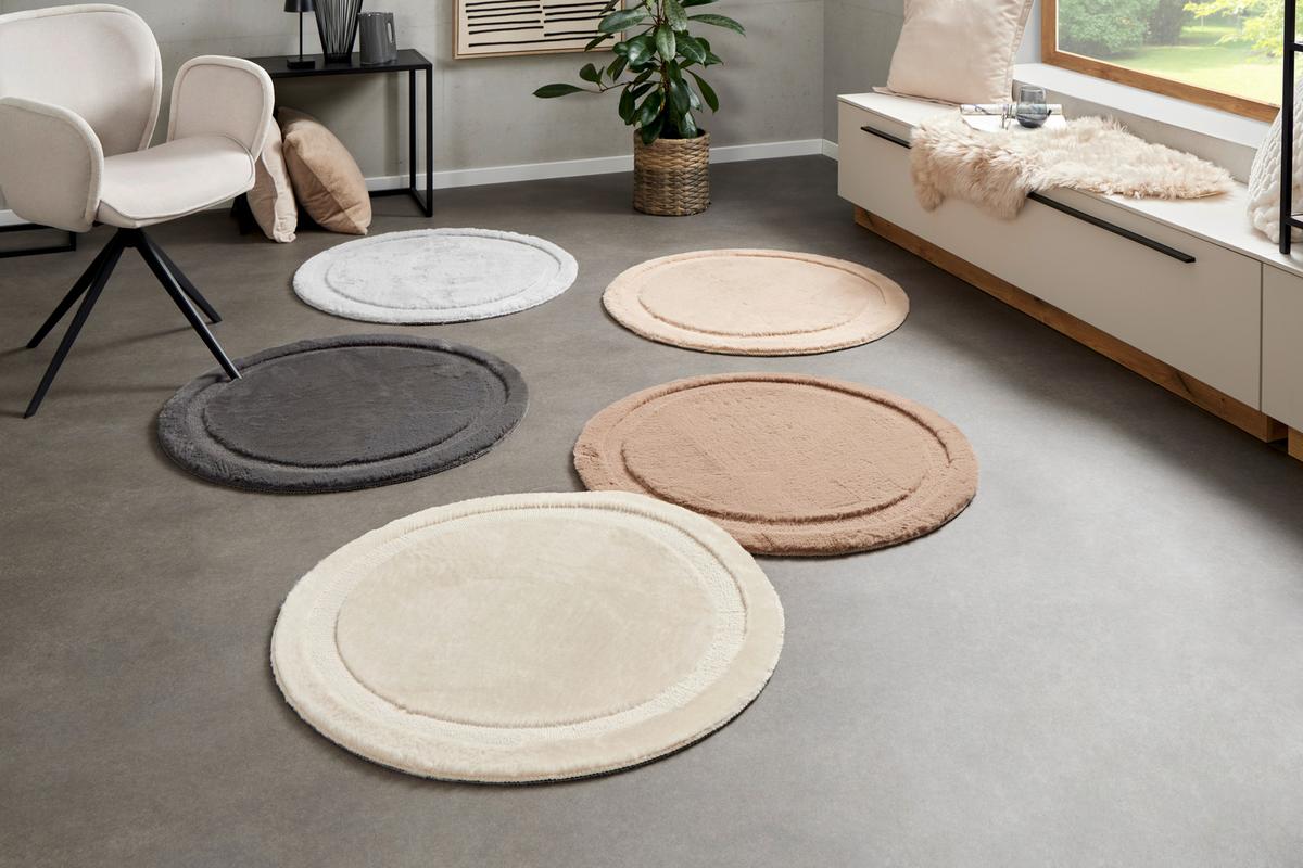Szörme Szőnyeg Oliver Átmérő Kb. 80cm - bézs, Modern, textil (80cm) - Luca Bessoni