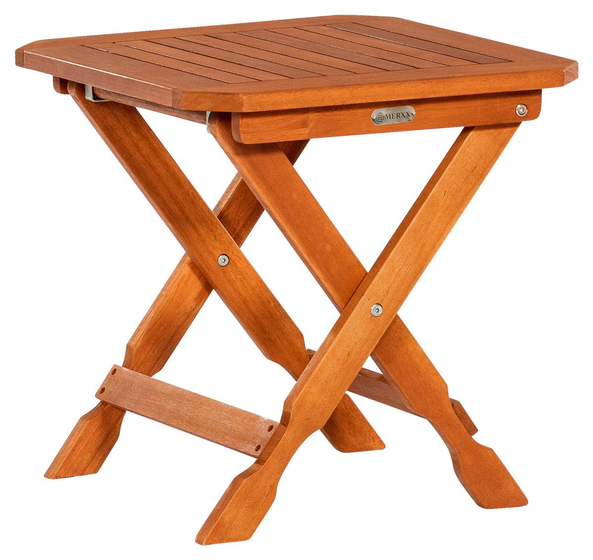 Hocker klappbar Eukalyptusholz Natur H: 50 cm - Naturfarben, KONVENTIONELL, Holz (50/50/50cm) - Gardenson