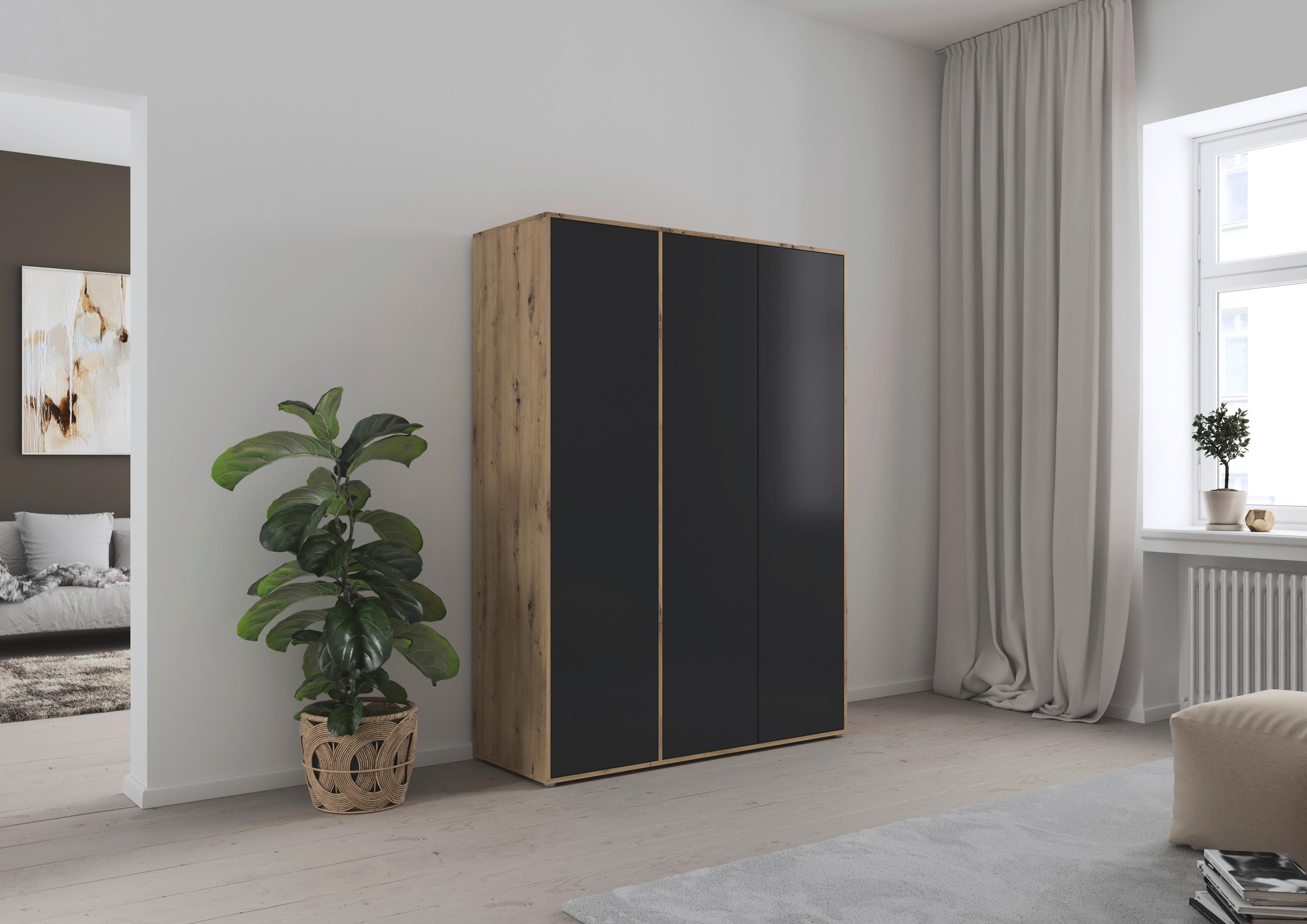 Drehtürenschrank Nabila Grau Eiche Artisan Dekor - Eiche Artisan/Grau, MODERN, Holzwerkstoff (140/194/53cm) - Rauch Möbel