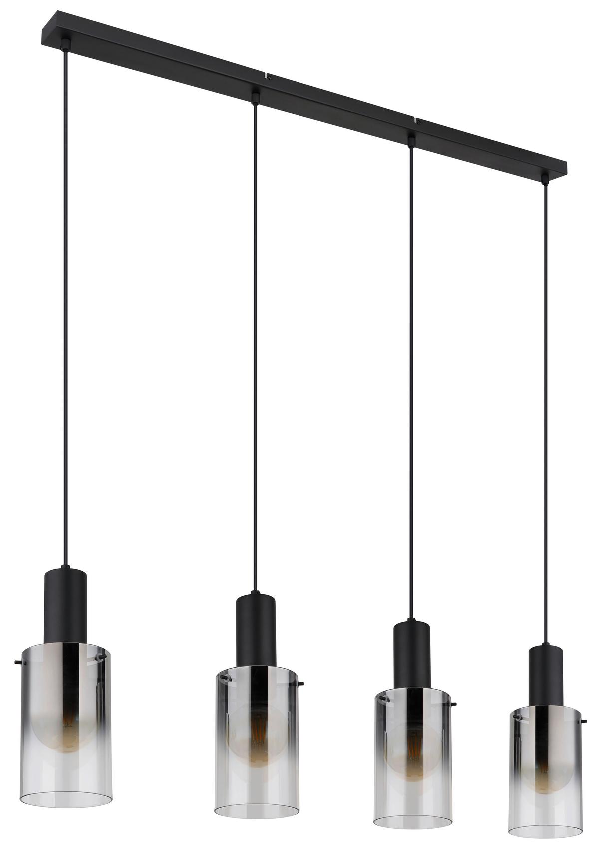 Hängeleuchte 15907-4h - Klar/Schwarz, Design, Glas/Kunststoff (102,5/12,5/150cm) - Globo