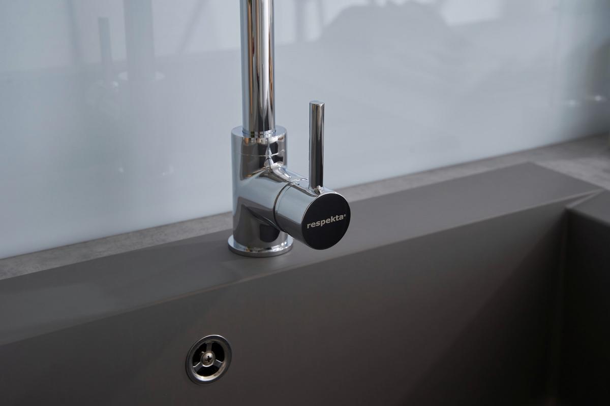 Spüle Respekta Einbauspüle Ohio - Grau, Trend, Glas/Kunststoff (66/21/50cm) - Respekta