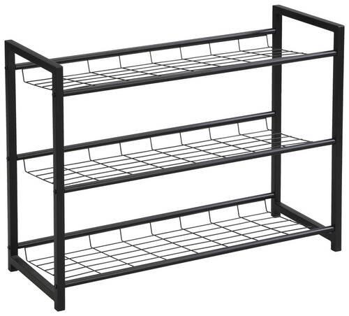 REGÁL NA TOPÁNKY SHOE 2 - čierna, Modern, kov (80/60/30cm)