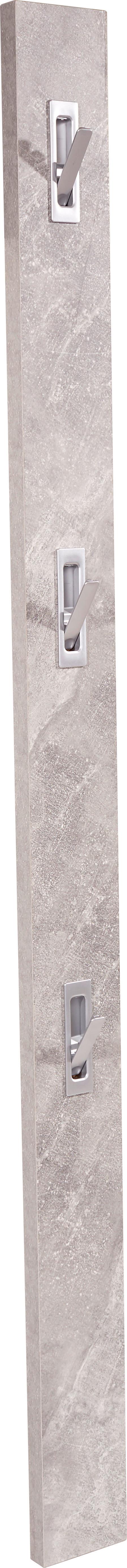 Garderobenpaneel Beton Optik Mit 3 Haken B: 12 cm - Grau, MODERN, Holzwerkstoff (12/175/2,8cm)