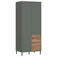 Skriňa s otočnými dver. POZZI dekor dub/zelená - zelená/farba duba, Modern, kompozitné drevo (75/188,4/58cm) - Modern Living