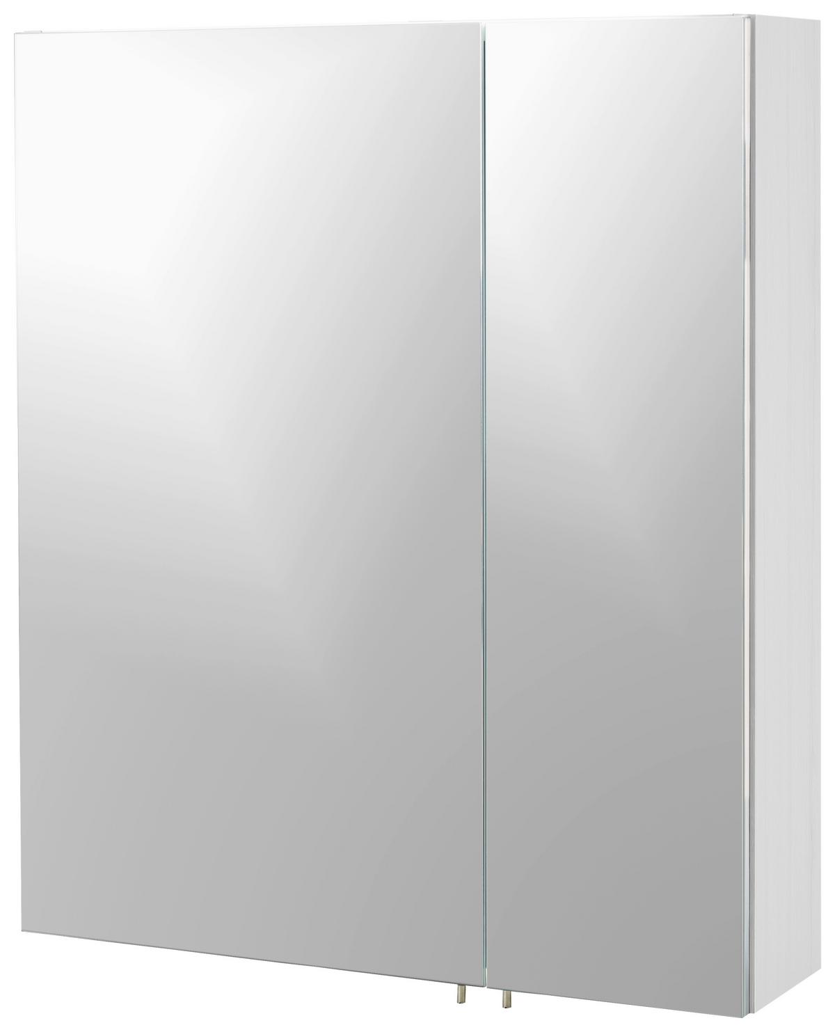 Spiegelschrank Lumo 2-Türig BxHxT: 60x70,7x16 cm - Weiß, MODERN, Glas/Holzwerkstoff (60/70,7/16cm) - MID.YOU