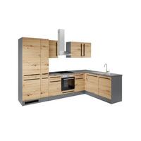 Eckküche Jazz 8 mit Geräte 310x175 Anthrazit/Eiche Dekor - Anthrazit/Eiche Artisan, LIFESTYLE, Holzwerkstoff (310/175cm) - P & B