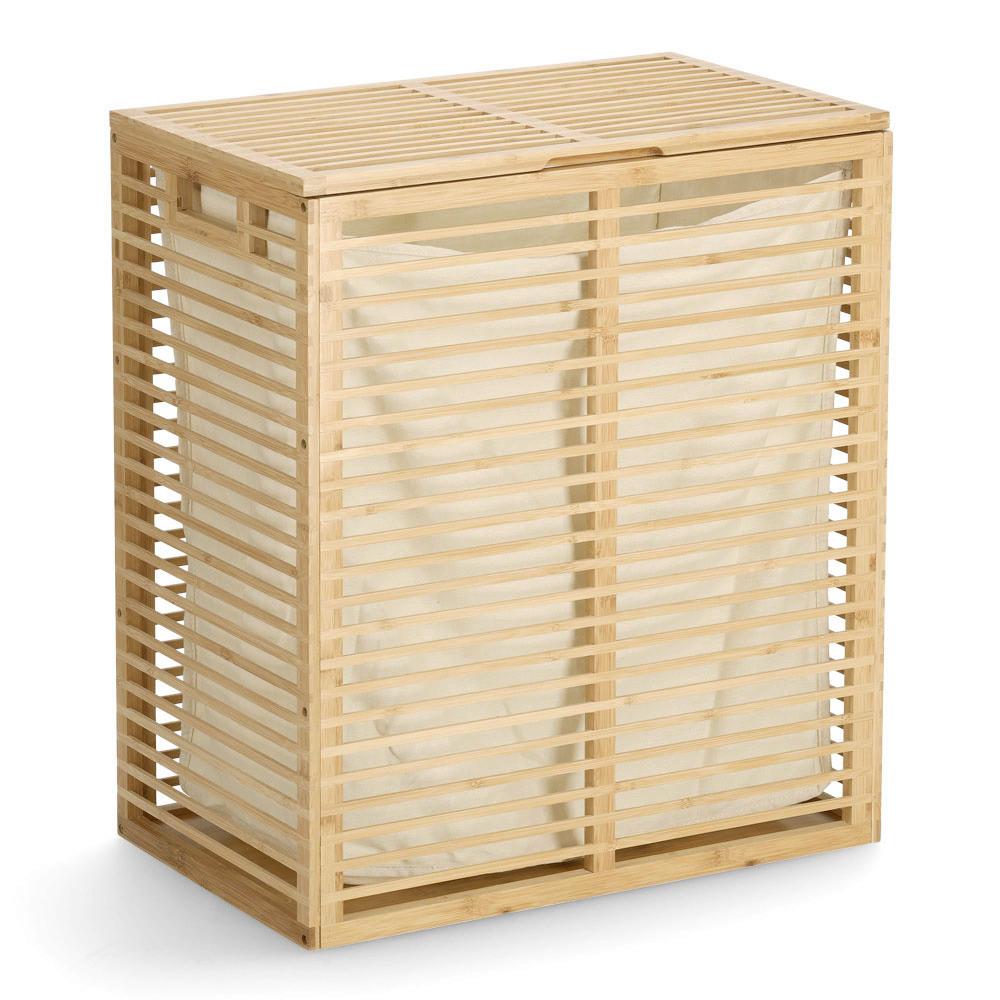 Wäschesammler Naturfarben B: 53,5 Cm - Naturfarben, Basics, Holz (53,5/33/61cm) - Zeller Present