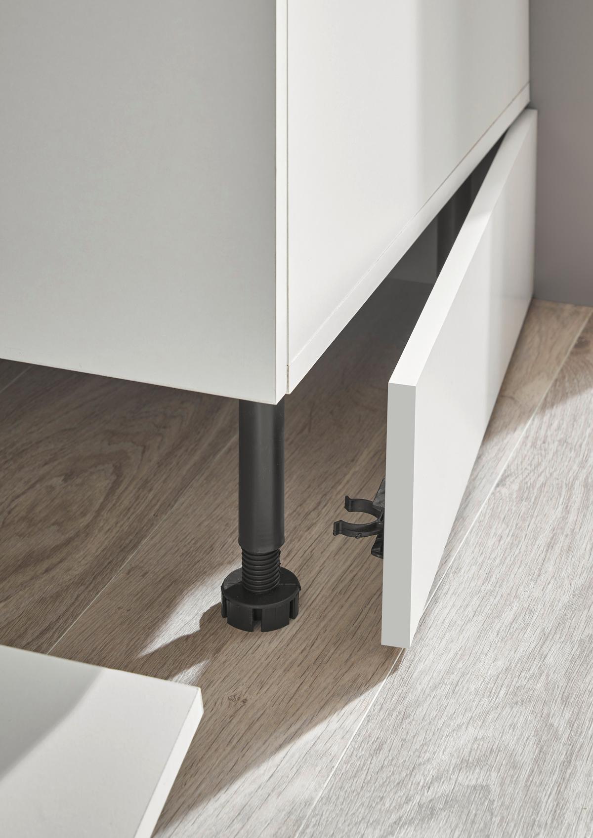 Kuchyňský blok TURIN bez spotřebičů, šířka 220 cm - bílá/barvy chromu, Trend, kov/kompozitní dřevo (220cm) - MID.YOU
