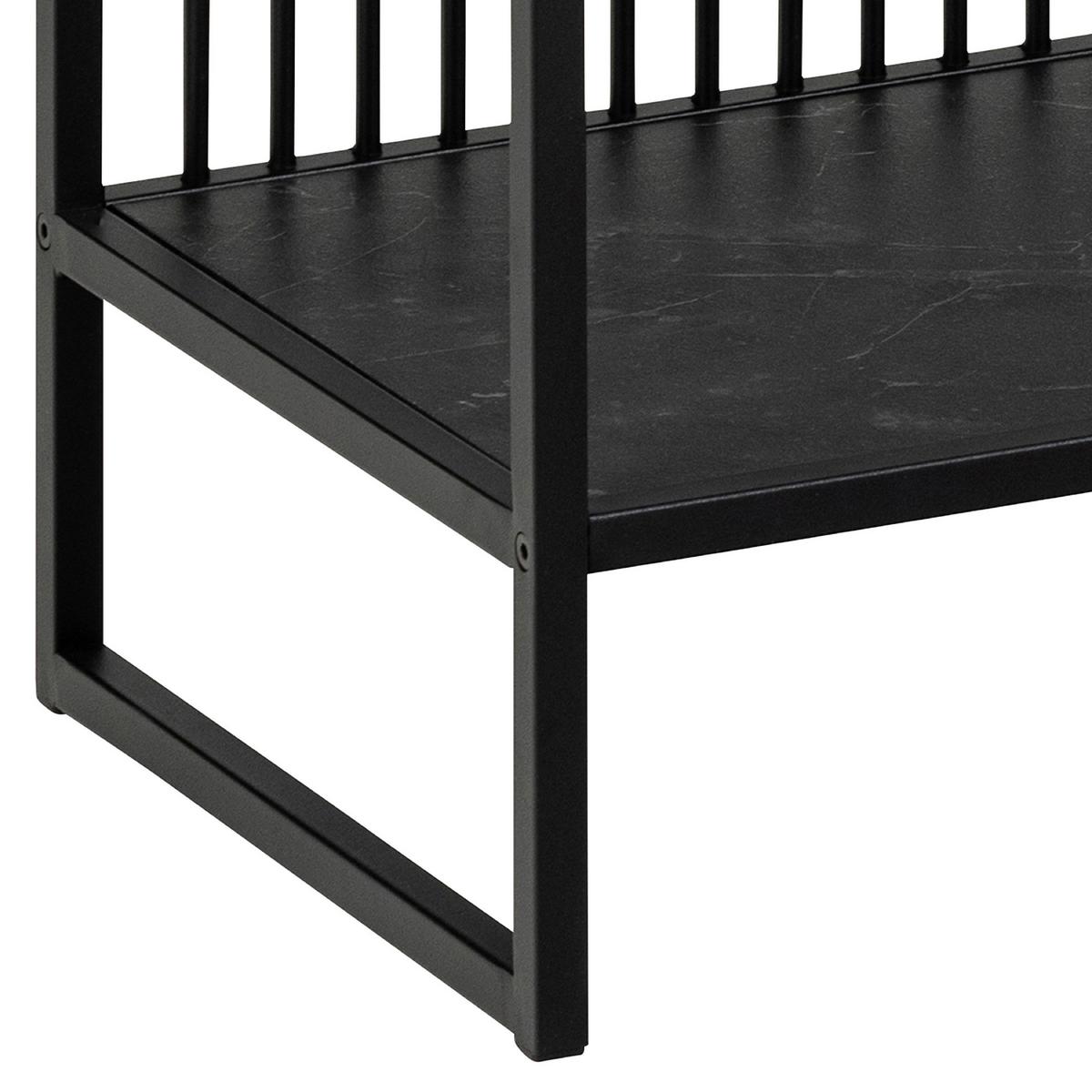 Regál STRINGTON - čierna, Design, kov/kompozitné drevo (120/83/35cm) - MID.YOU