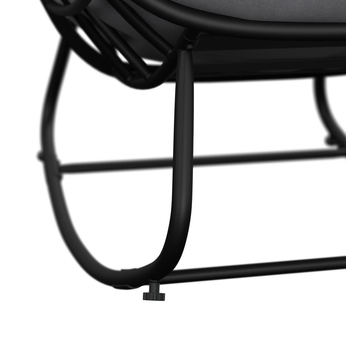 Záhradná sada na balkón ISABEL - čierna/svetlosivá, Modern, kov/textil (92/111/87cm) - Bessagi Garden