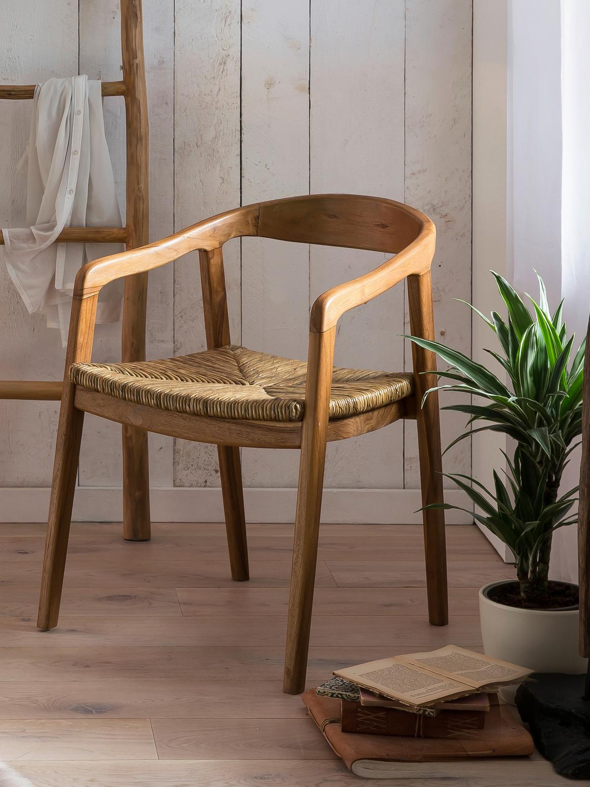 ARMLEHNSTUHL Naturfarben B: 55cm - Naturfarben, MODERN, Holz (55/75/58cm) - MID.YOU