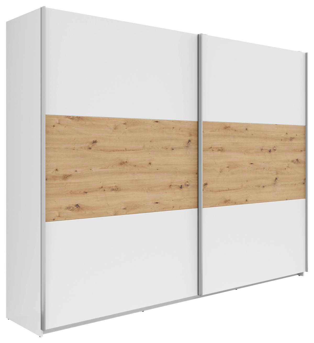 Schwebetürenschrank B: 270 cm Weiß / Artisan Eiche - Weiß/Eiche Artisan, KONVENTIONELL, Holzwerkstoff (270/210/59cm)