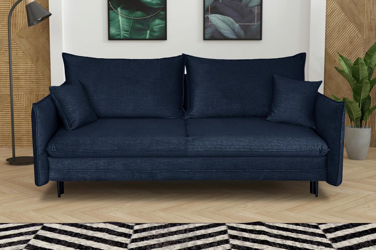Schlafsofa Melody - Blau/Schwarz, Design, Textil (216/96/102cm) - MID.YOU