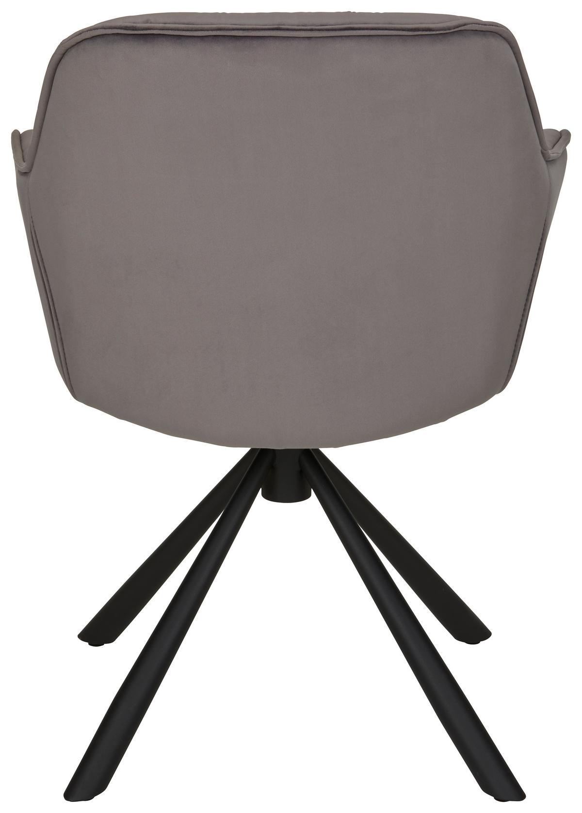 Židle EILEEN šedá - šedá/černá, Lifestyle, kov/textil (68/86/64cm) - Premium Living