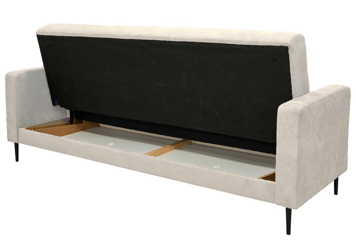 Schlafsofa Seattle Creme B: 223cm - Creme/Schwarz, Design, Textil (223/89/86cm) - P & B