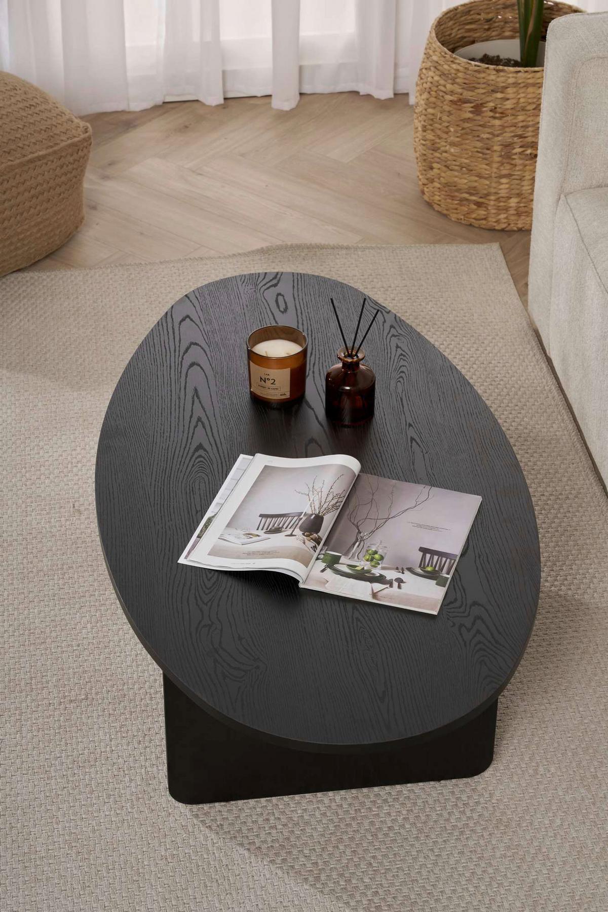 Couchtisch Orba Schwarz L: 120cm - Schwarz, Design, Holzwerkstoff (120/40/65cm) - MID.YOU