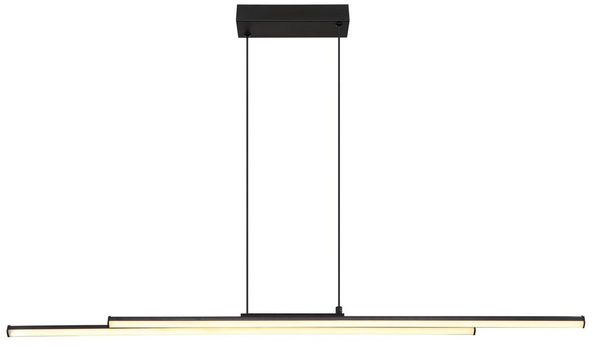 LED-HÄNGELEUCHTE 67342-24H KIRINA - Schwarz/Weiß, Design, Kunststoff/Metall (110/6/120cm) - Globo