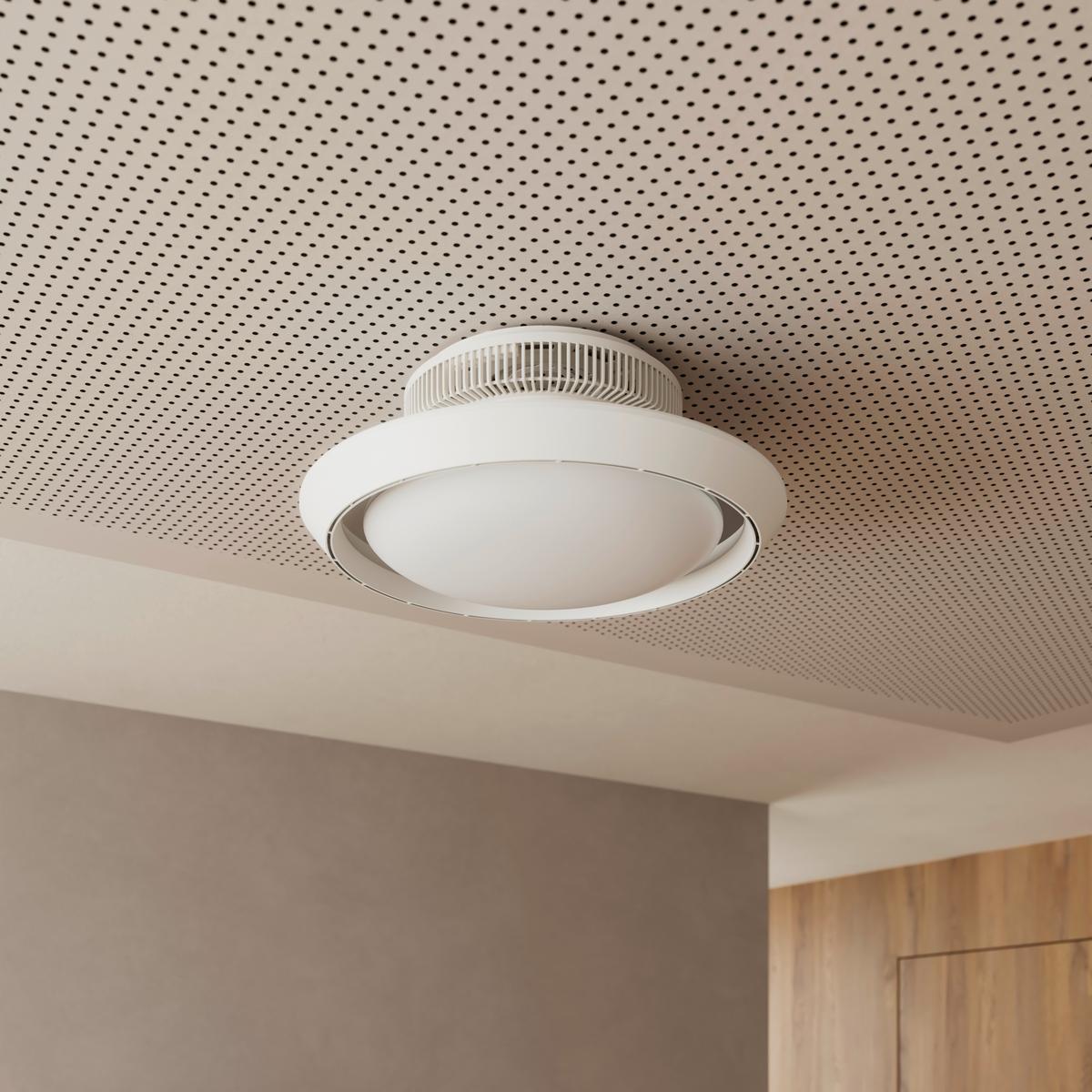 DECKENVENTILATOR CAROLIN - Chromfarben/Weiß, Basics, Kunststoff (42/18cm) - Luca Bessoni