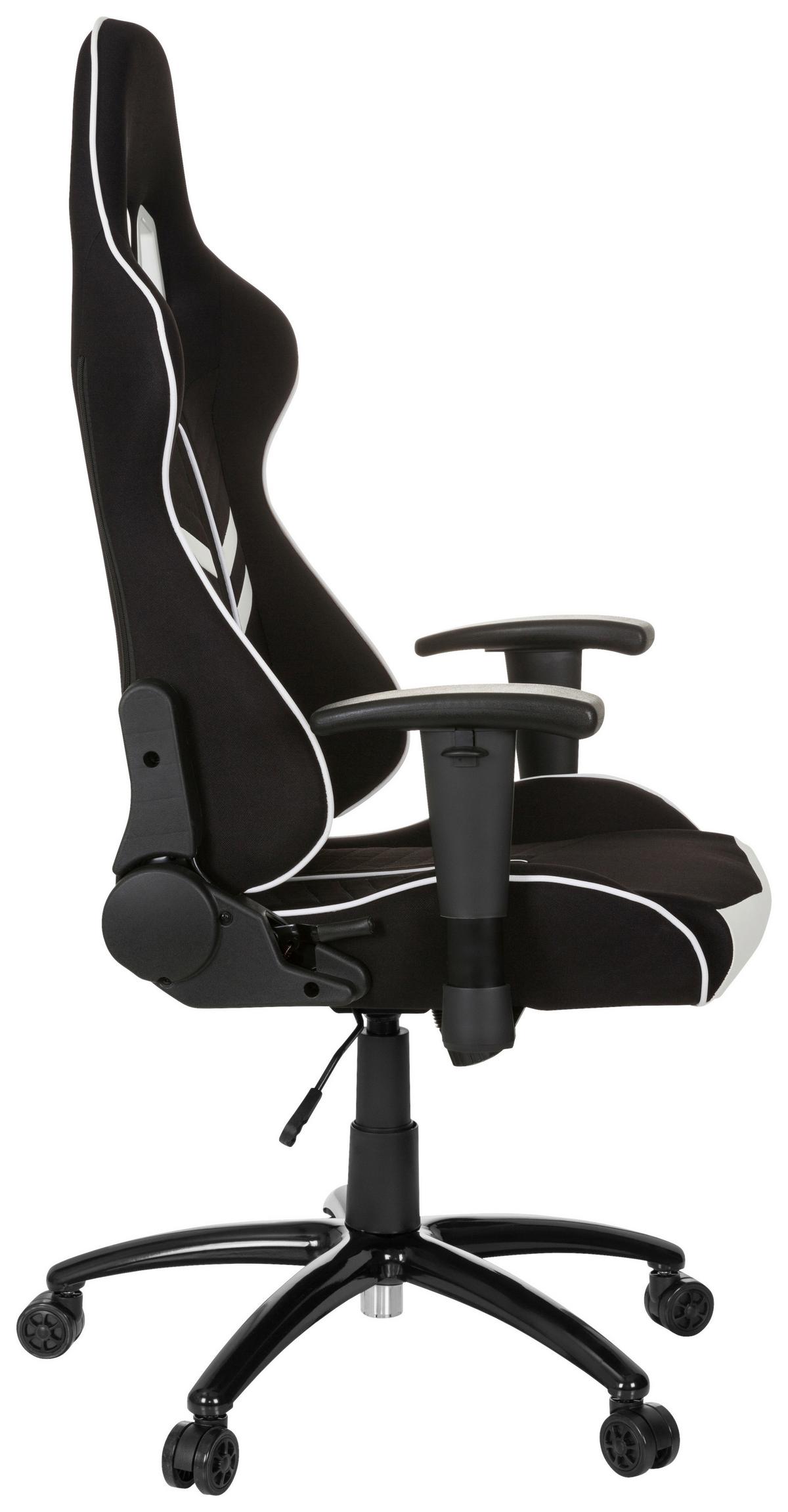 Gamingstuhl League Pro I Schwarz/weiß - Schwarz/Weiß, MODERN, Kunststoff/Textil (72/138/63cm) - MID.YOU