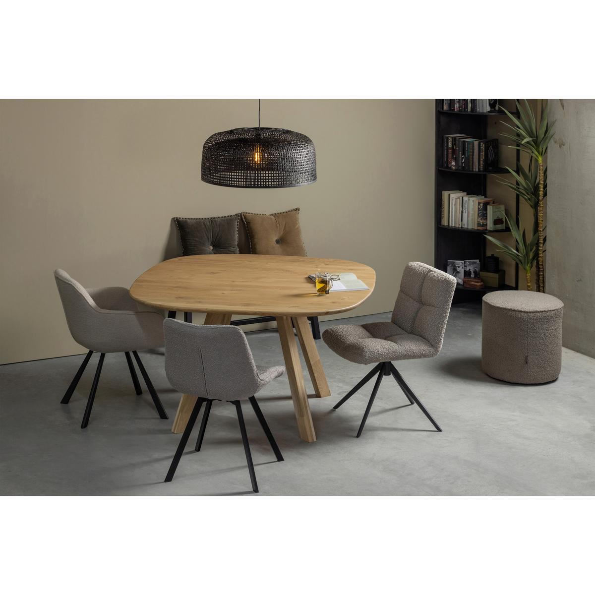 Stuhl Vinny Sandfarben B: 48 cm - Sandfarben/Schwarz, Design, Textil/Metall (48/80/45cm) - Livetastic