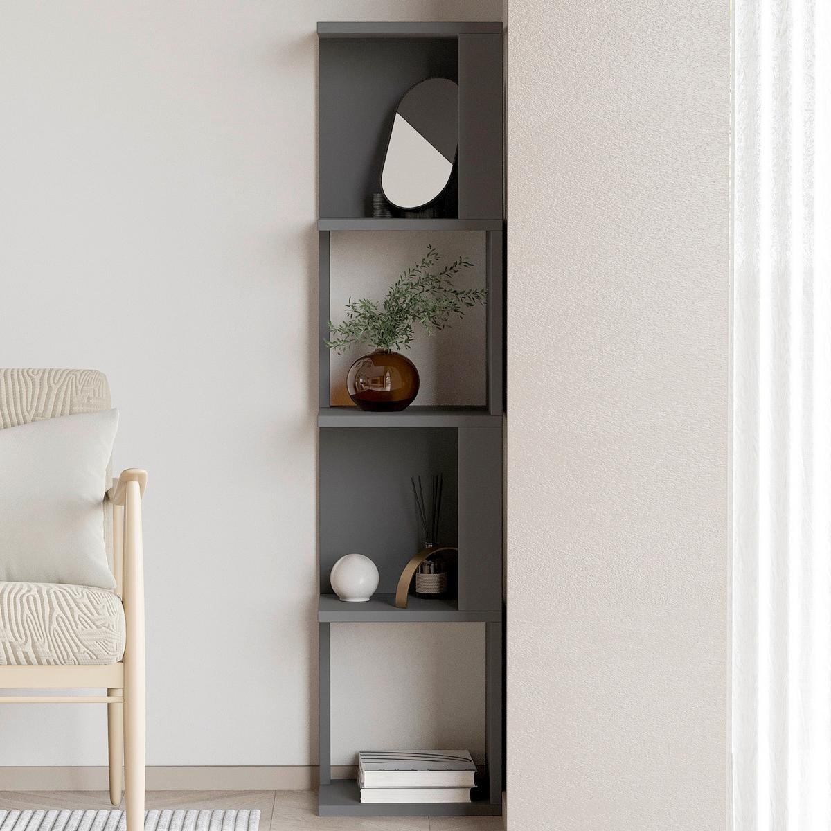 Regal Herry Anthrazit B: 30 cm - Anthrazit, Design, Holzwerkstoff (30/128/30cm) - Livetastic