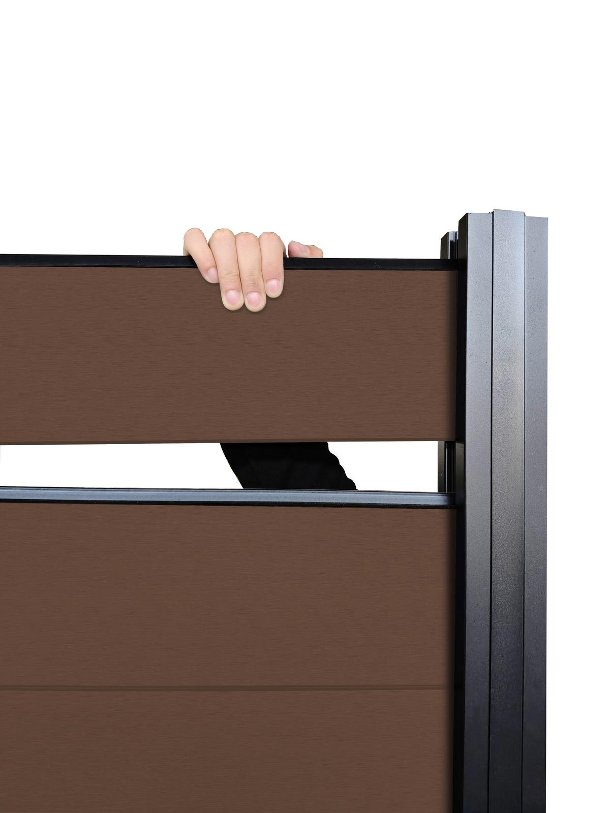 Sichtschutz Helios - Braun, MODERN, Holzwerkstoff/Kunststoff (180/180/21cm) - Beldano