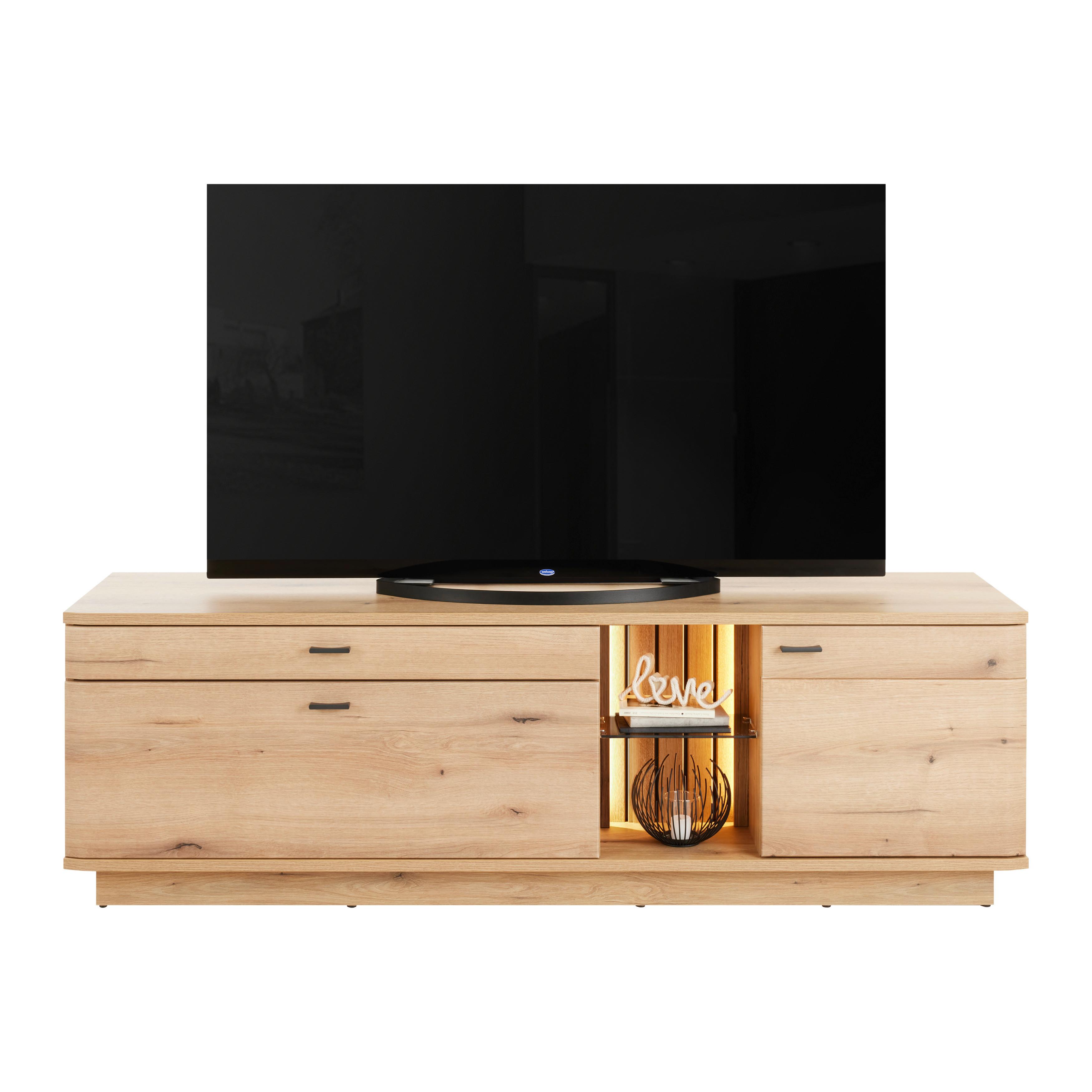 Tv-element Fortuna - MODERN, Glas/Holzwerkstoff (180/57/50cm)
