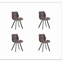 Stuhl-Set Barona Taupe B: 44 cm - Taupe/Schwarz, MODERN, Textil/Metall (44/80/55cm) - MID.YOU
