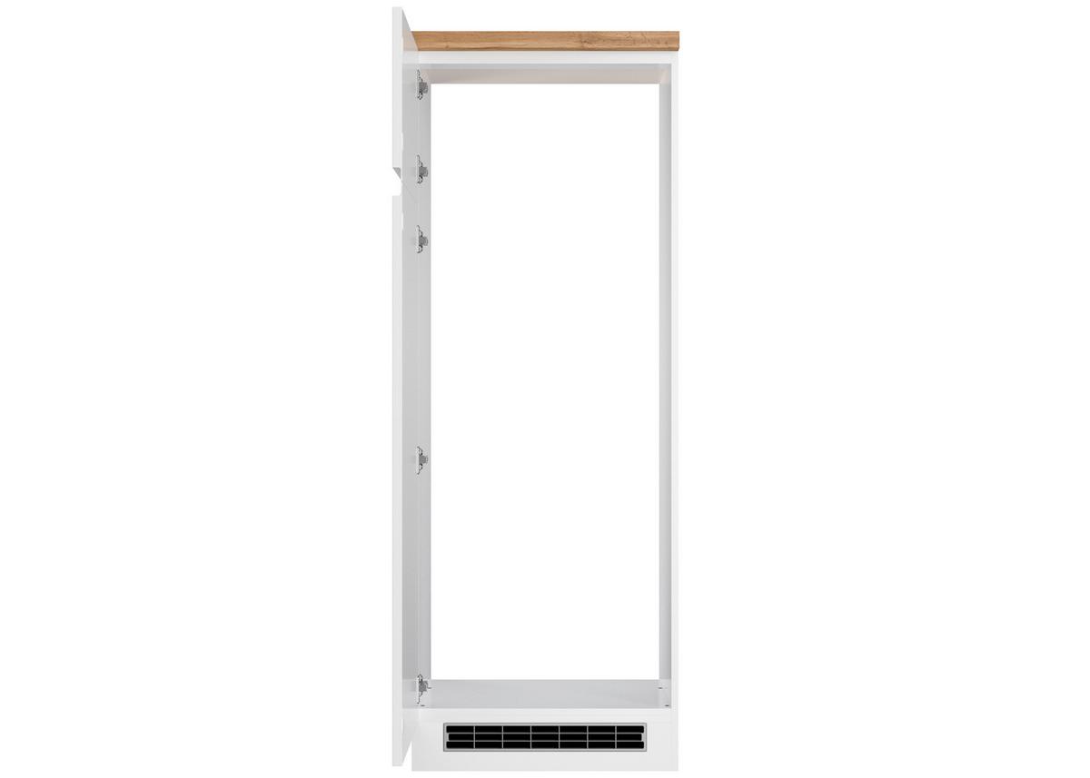 Geräteumbauschrank Monza B: 60 cm Weiß/Eiche Dekor - Weiß Hochglanz/Eiche Wotan, LIFESTYLE, Holzwerkstoff (60/166/60cm) - Held