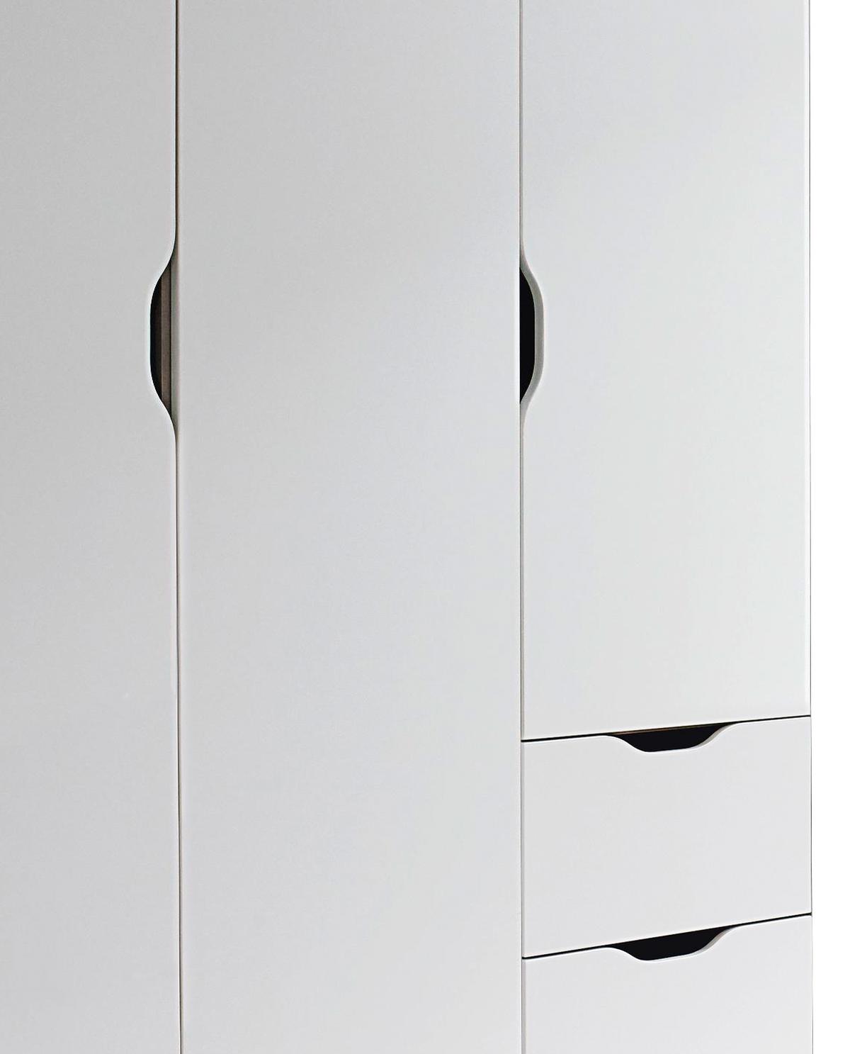 Drehtürenschrank grifflos 136cm Freising, Weiß Dekor - Weiß/Sonoma Eiche, MODERN, Holzwerkstoff (136/197/54cm) - Rauch Möbel