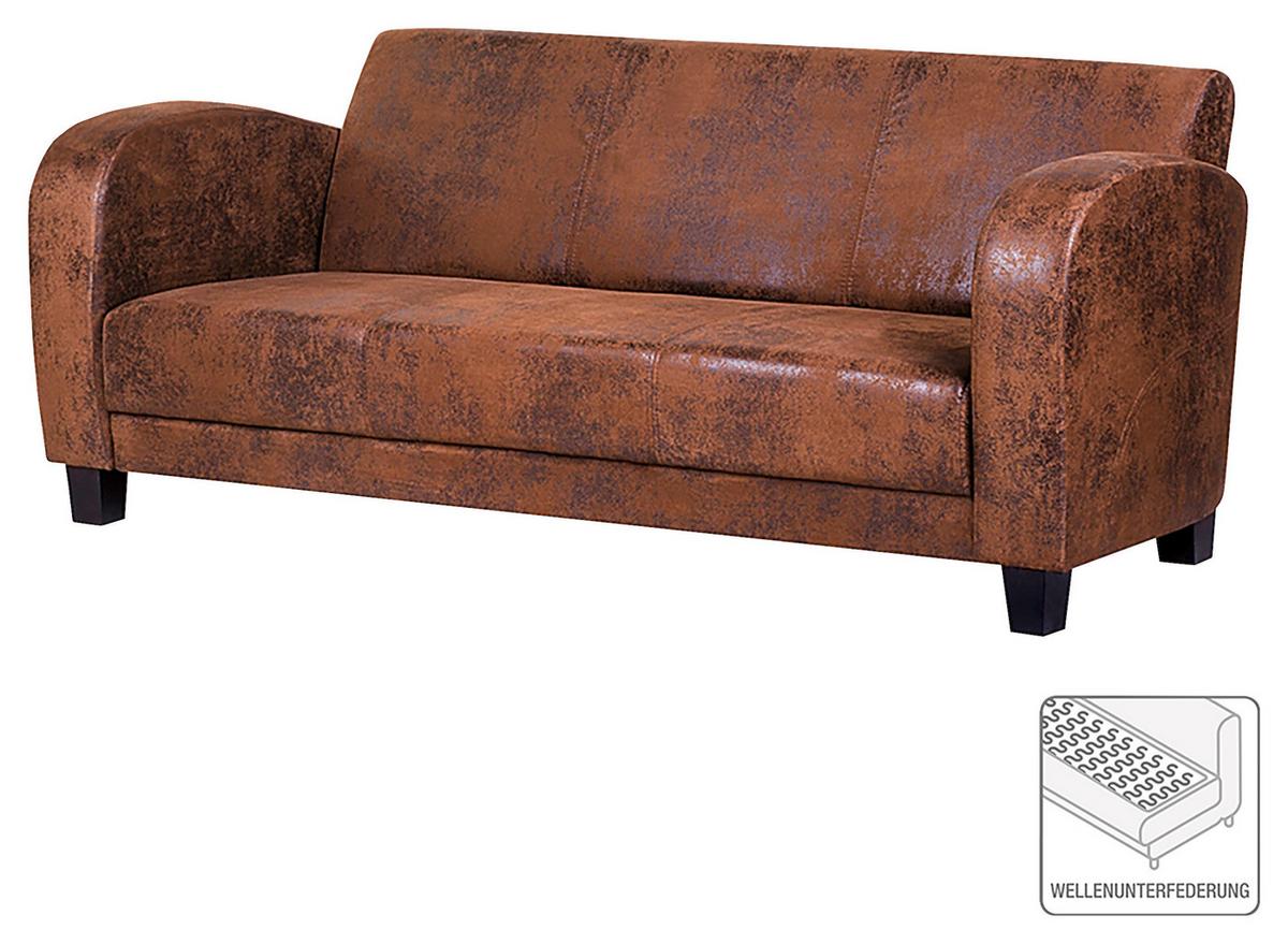 3-sitzer-sofa Antis Braun B: 190 Cm - Dunkelbraun/Braun, Design, Textil (190/80/89cm) - Livetastic
