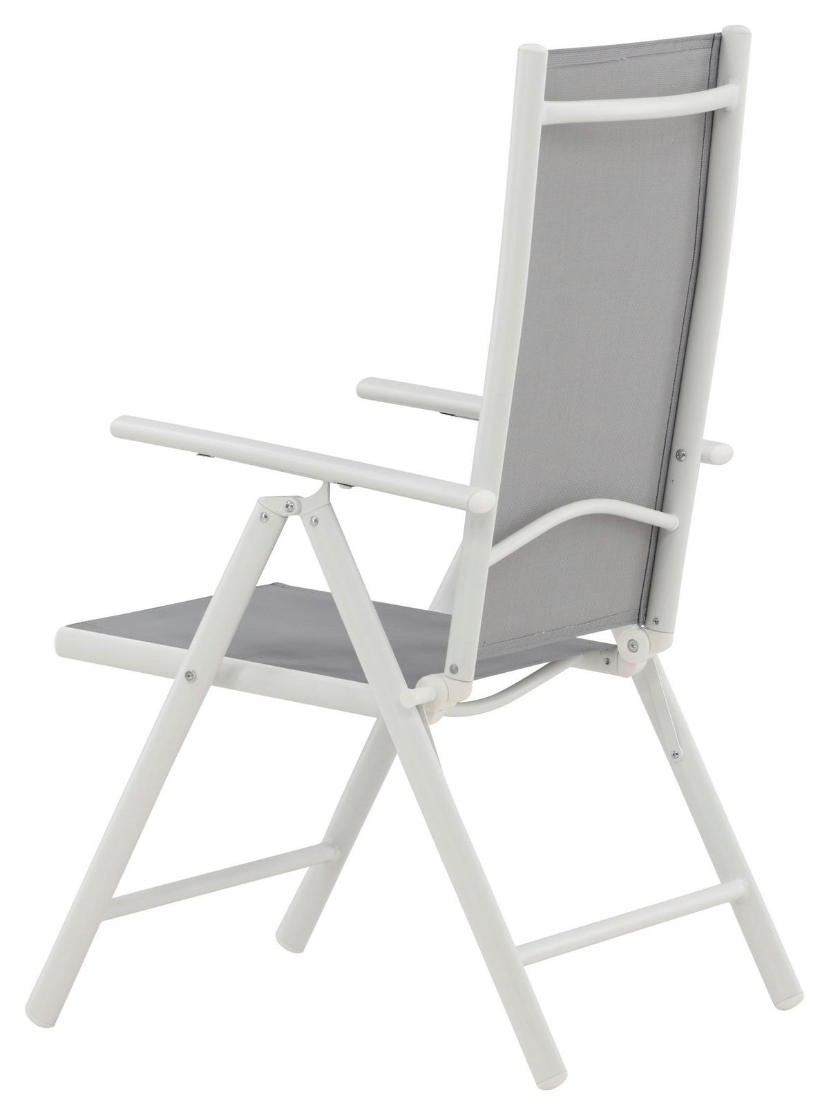 Gartensessel-set 2-tlg. Break Metall/textil - Weiß/Grau, KONVENTIONELL, Textil/Metall (55/108/62cm) - Gardenson