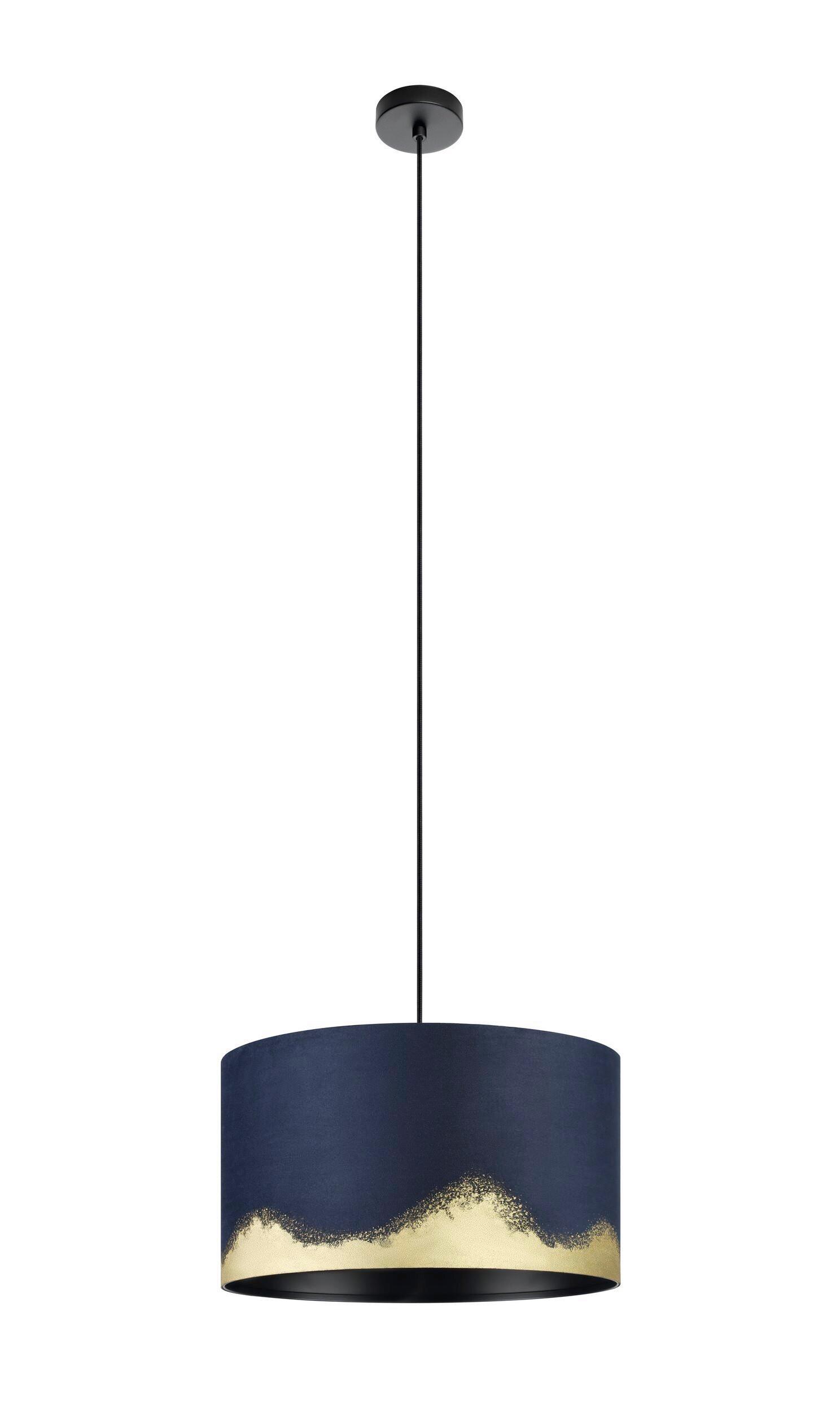 ZÁVĚSNÉ SVÍTIDLO CASUARITA - barvy zlata/tmavě modrá, Basics, kov/textil (38/150cm) - Eglo