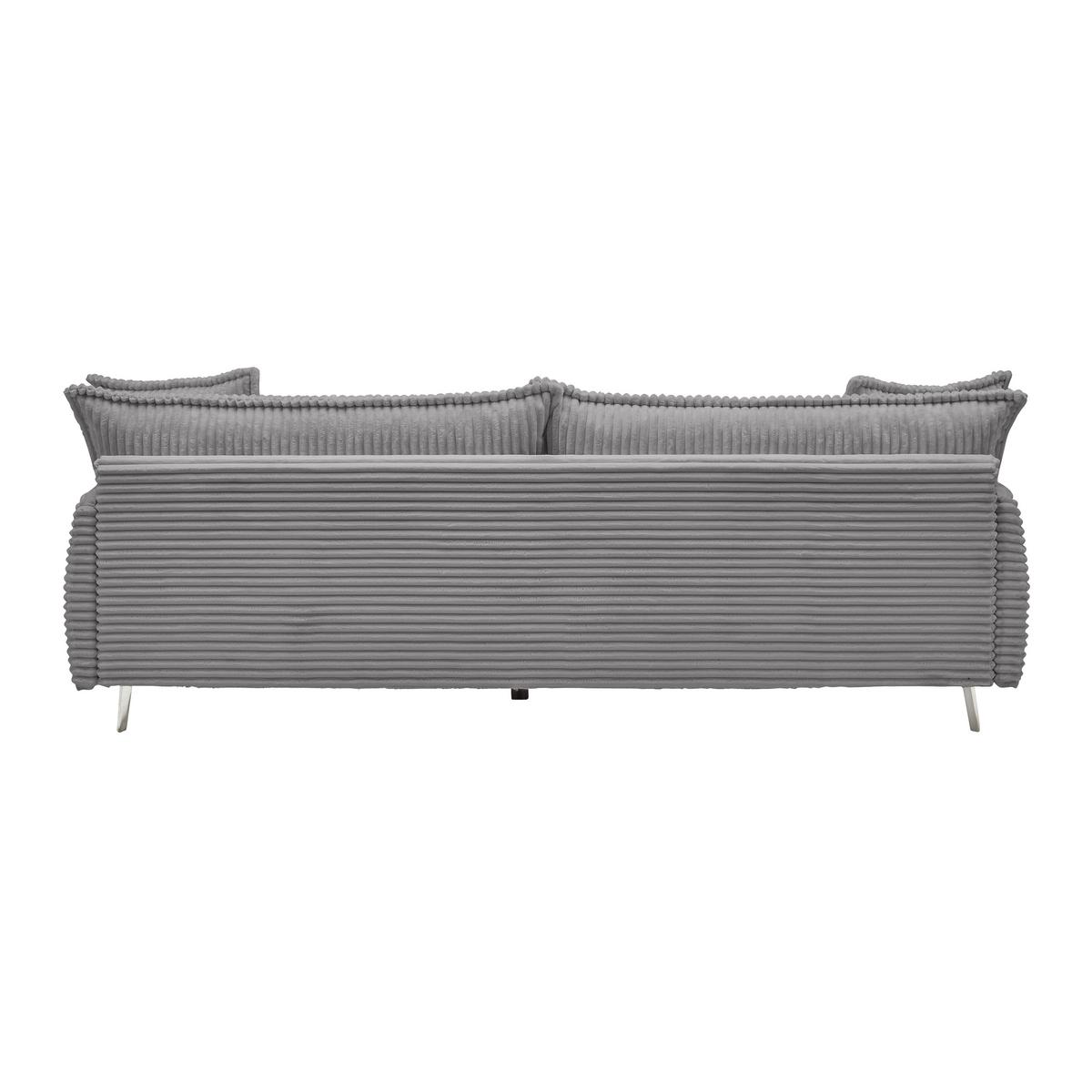 Veľká pohovka KISS -TOP- - svetlosivá/chrómová, Modern, kov/drevo (241/90/117cm) - Mömax