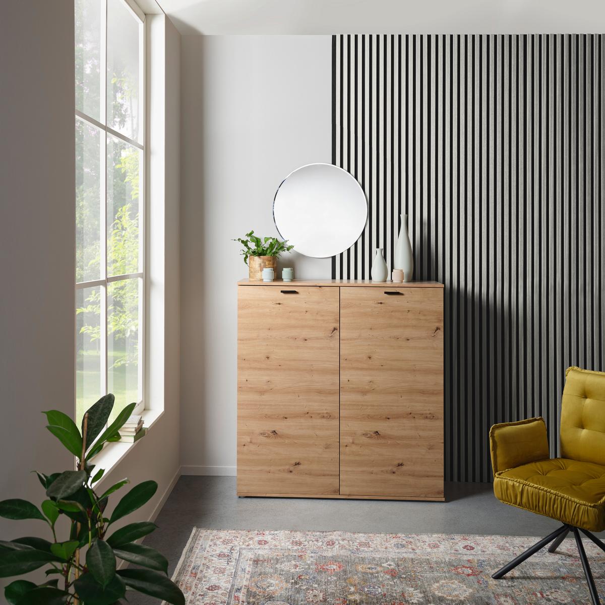 Akustikpaneel Josef - Eichefarben/Weiß, MODERN, Holzwerkstoff/Kunststoff (90/60/2cm)