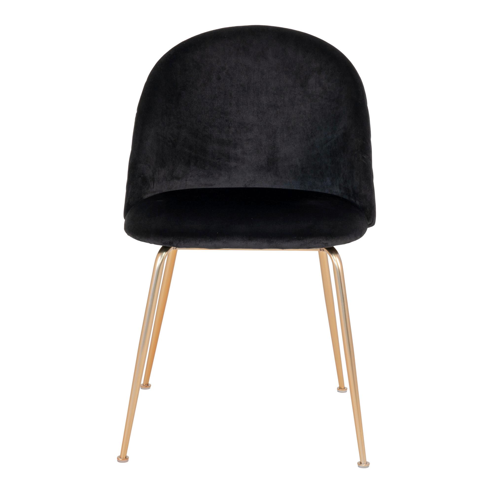 Stuhl-Set Geneve Schwarz B: 51 cm - Messingfarben/Schwarz, MODERN, Textil/Metall (51/78/56cm) - MID.YOU