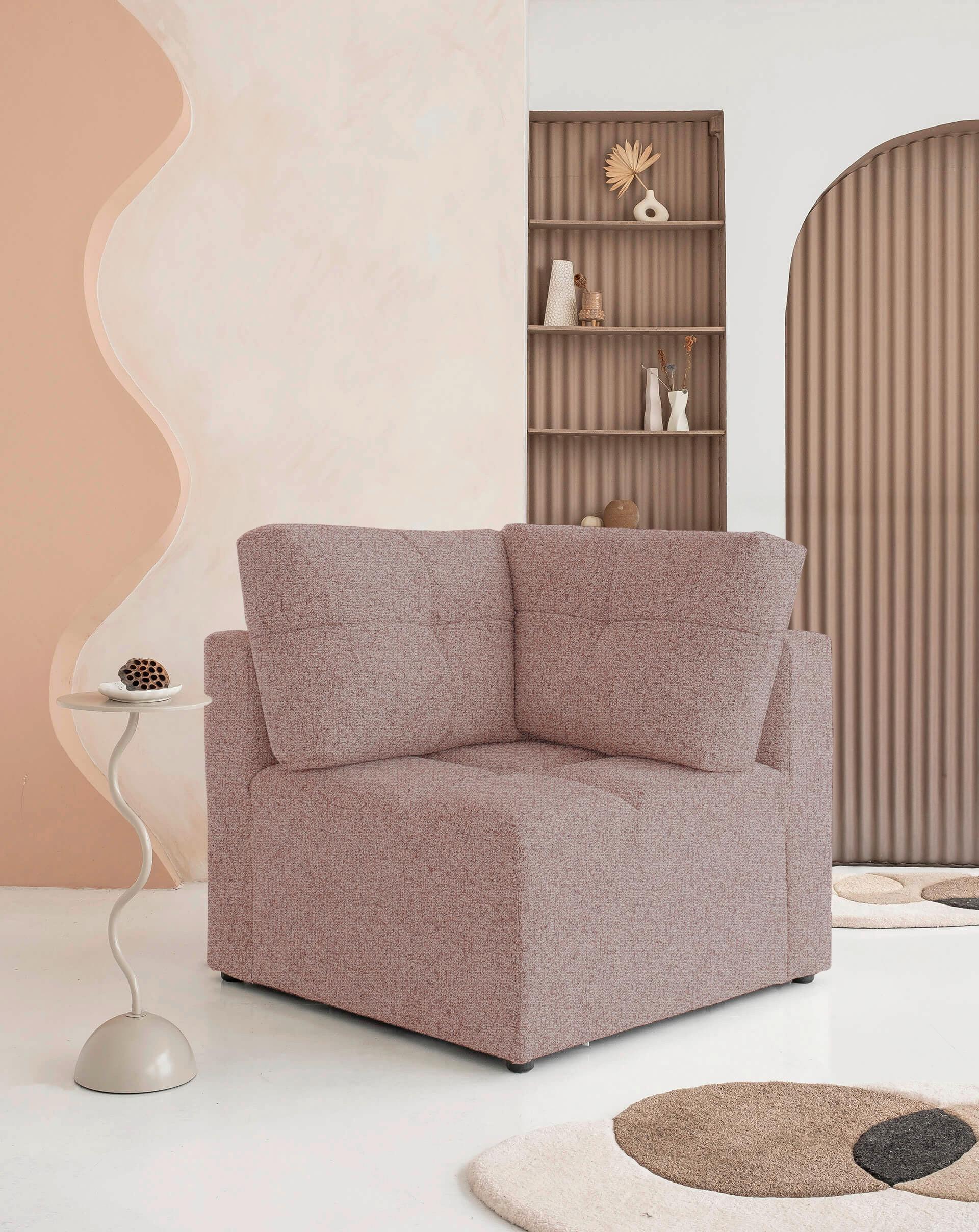 Sofaelement Lulu Rot B: 91cm - Rot/Schwarz, Design, Textil (91/94/91cm) - MID.YOU