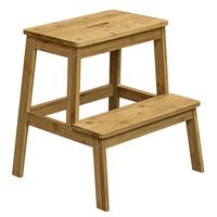 Tritthocker Peter Bambus Massiv Naturfarben H: 47 cm - Braun, MODERN, Holz (43/47/42,5cm)
