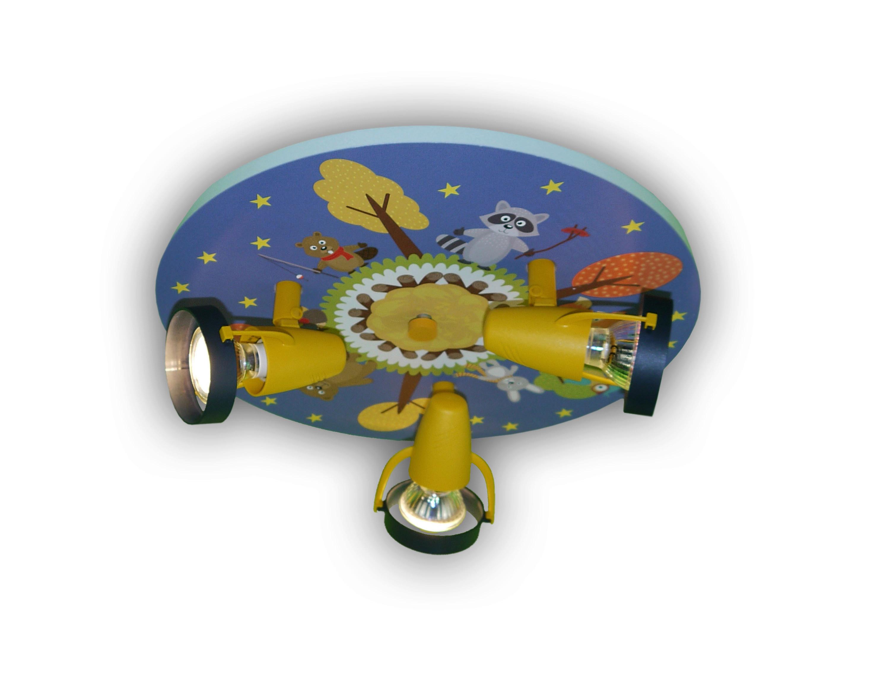 Kinderdeckenleuchte Waldtiere Ø 35 Cm, Verstellbar - Multicolor, Trend, Holzwerkstoff/Kunststoff (35/15cm) - Niermann
