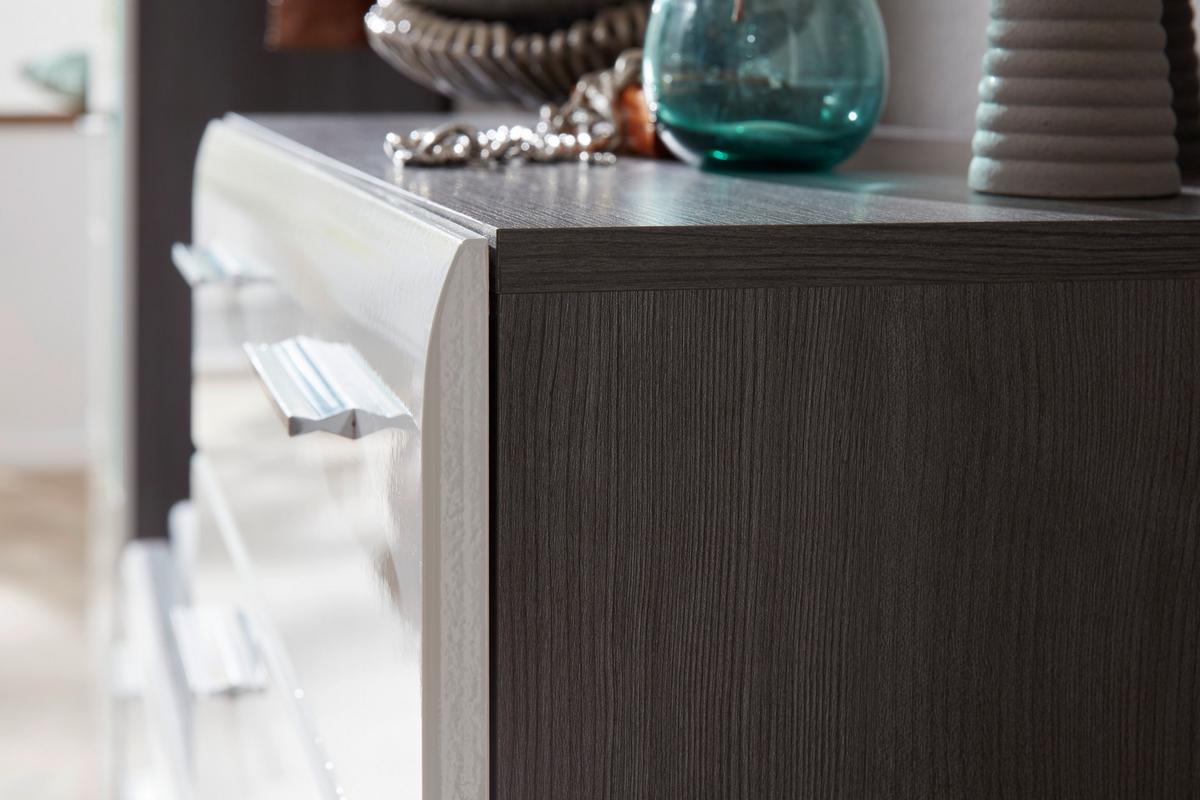 Schuhschrank Line Weiß B: 80 Cm - Schwarz/Weiß, MODERN, Holzwerkstoff (80/87/35cm) - MID.YOU