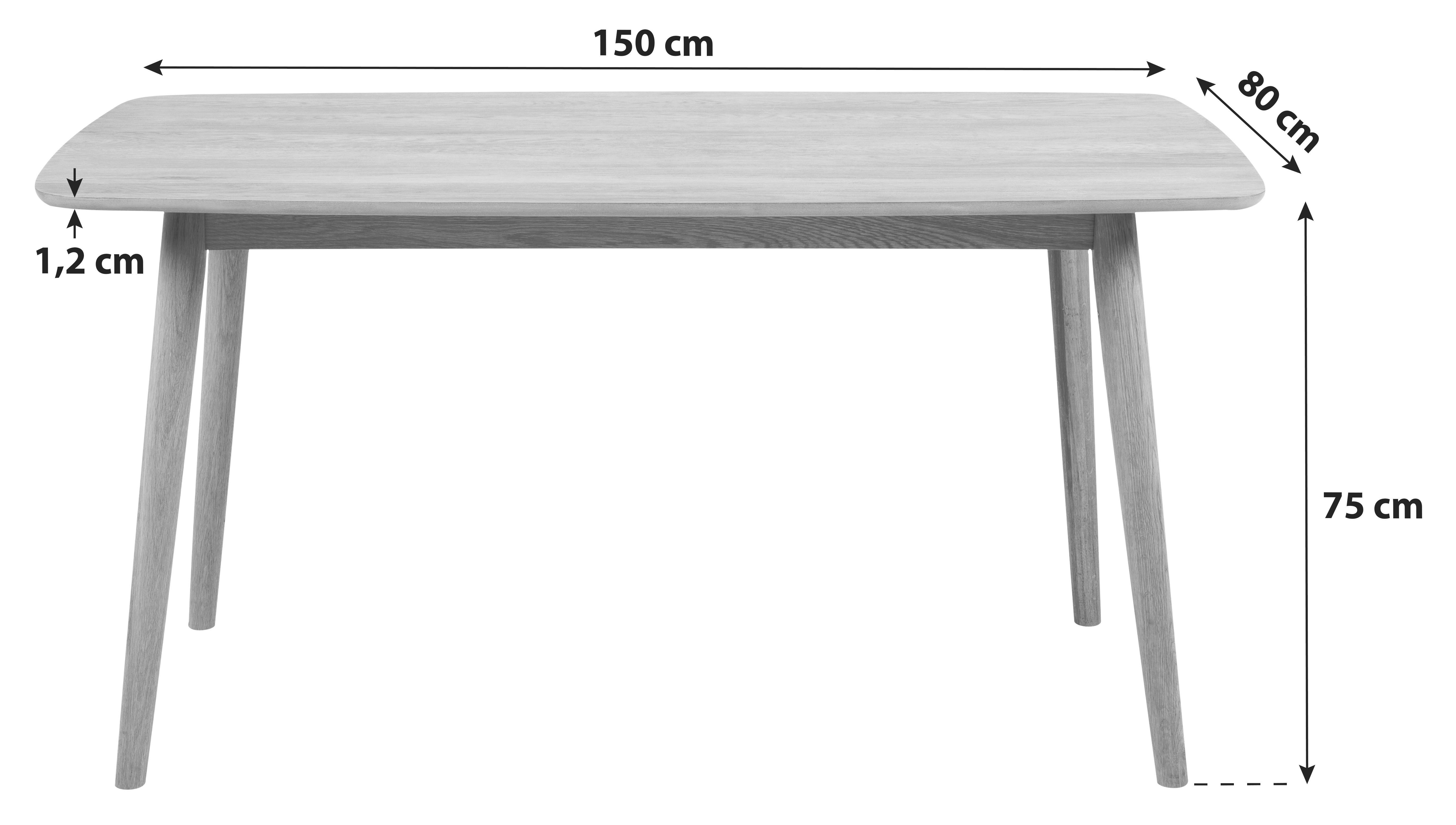 Rechteckiger Esstisch mit abgerundeten Ecken