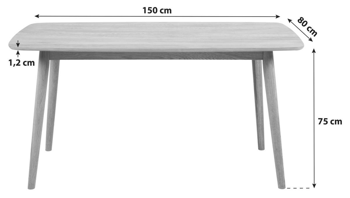 Jedálenský stôl NAGANO 150x80 - farba duba, Design, drevo (150/75/80cm) - MID.YOU