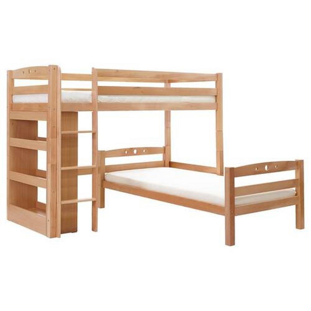Poschodová posteľ - tvar L Lupo L Prírodná