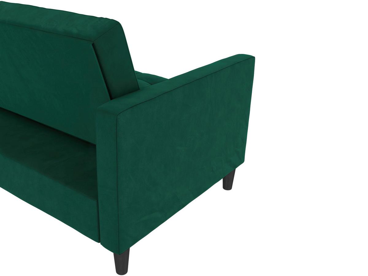 Ecksofa Palermo Dunkelgrün, mit Stauraum - Dunkelgrün/Schwarz, Basics, Textil (213/154cm) - Livetastic