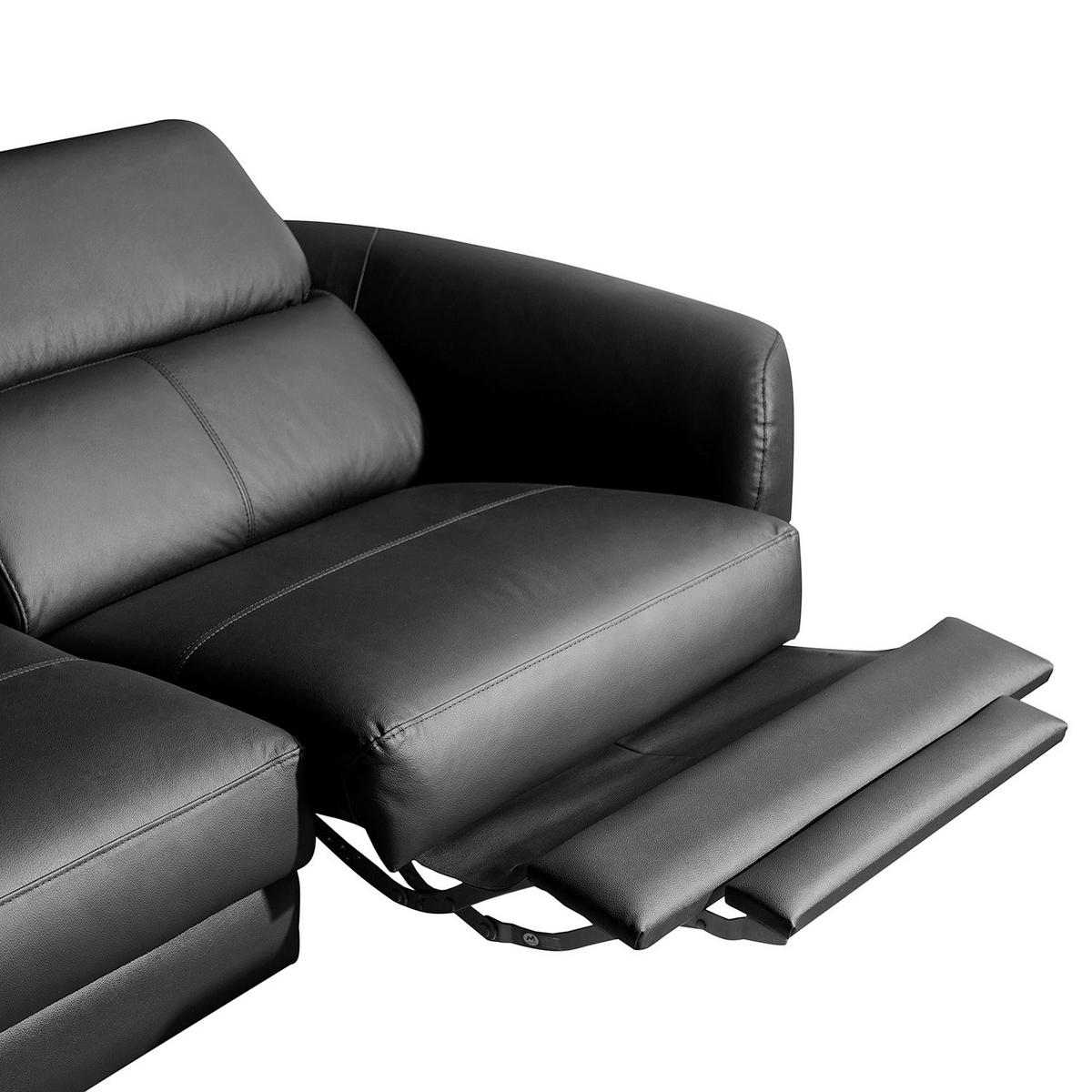 Ecksofa Berne Schwarz S: 183x261 Cm - Schwarz, Design, Leder/Textil (183/261cm) - Livetastic