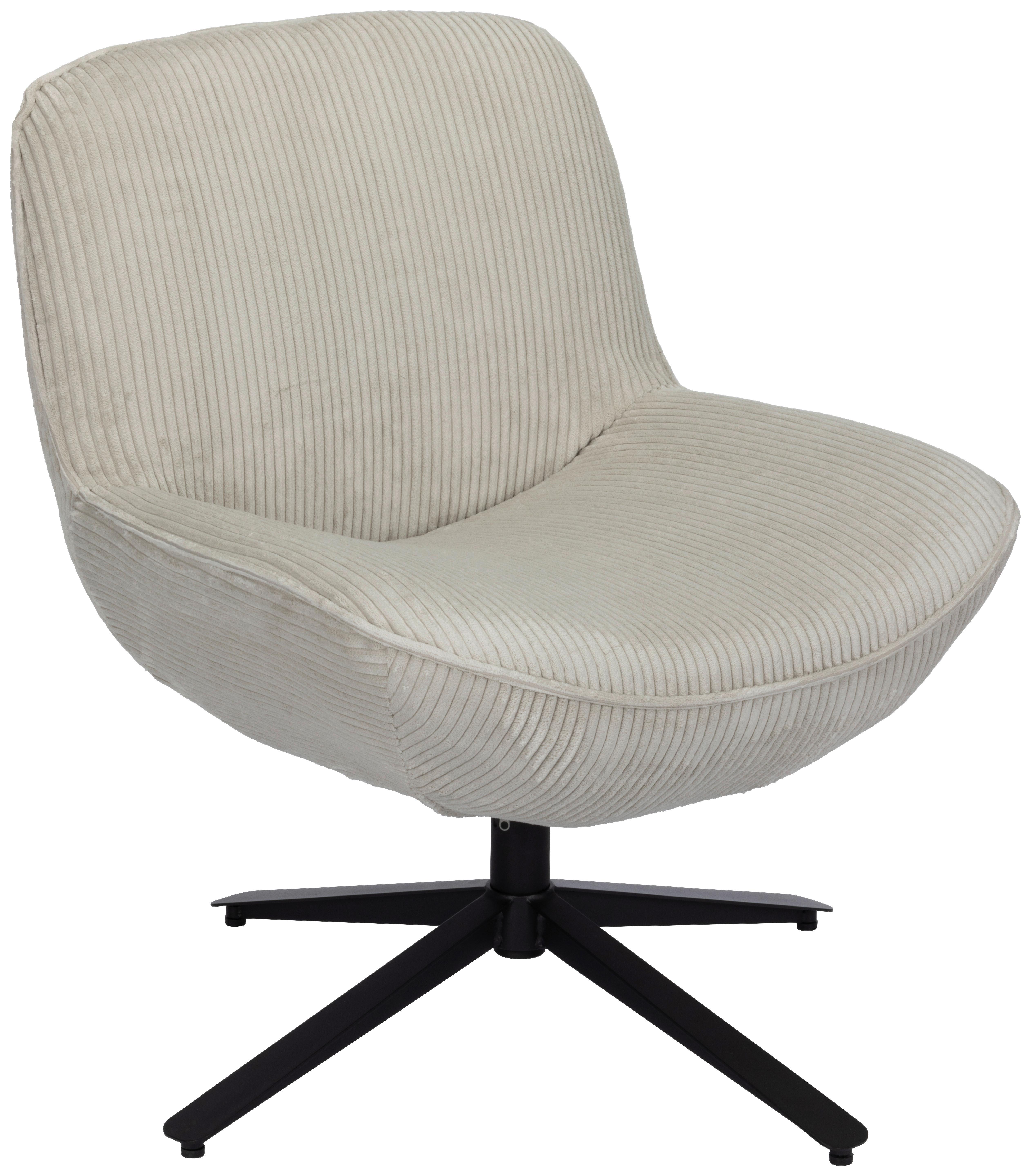 Relaxsessel Maro Hellgrau B: 66 cm - Hellgrau/Schwarz, Basics, Textil/Metall (66/76/75cm) - Livetastic