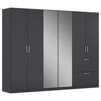 Drehtürenschrank Padua Grau B: 271 cm - Grau, MODERN, Holzwerkstoff (271/210/54cm) - Rauch Möbel
