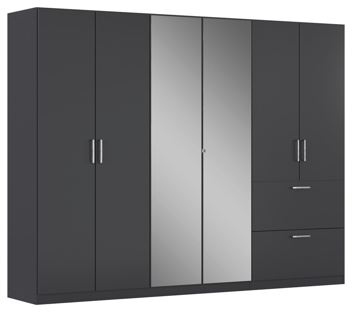 Drehtürenschrank Padua Grau B: 271 cm - Grau, MODERN, Holzwerkstoff (271/210/54cm) - Rauch Möbel